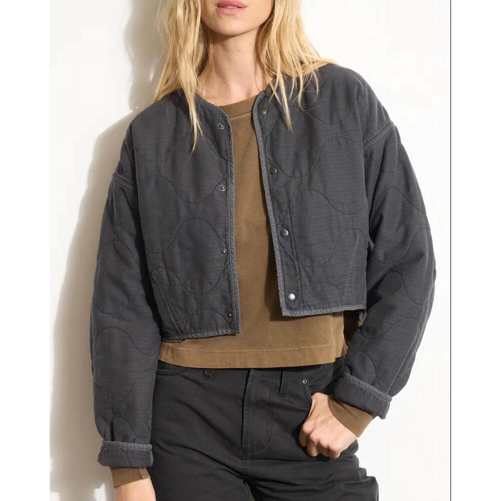 NEW ROWAN lewis quilted bomber liner jacket in faded black
